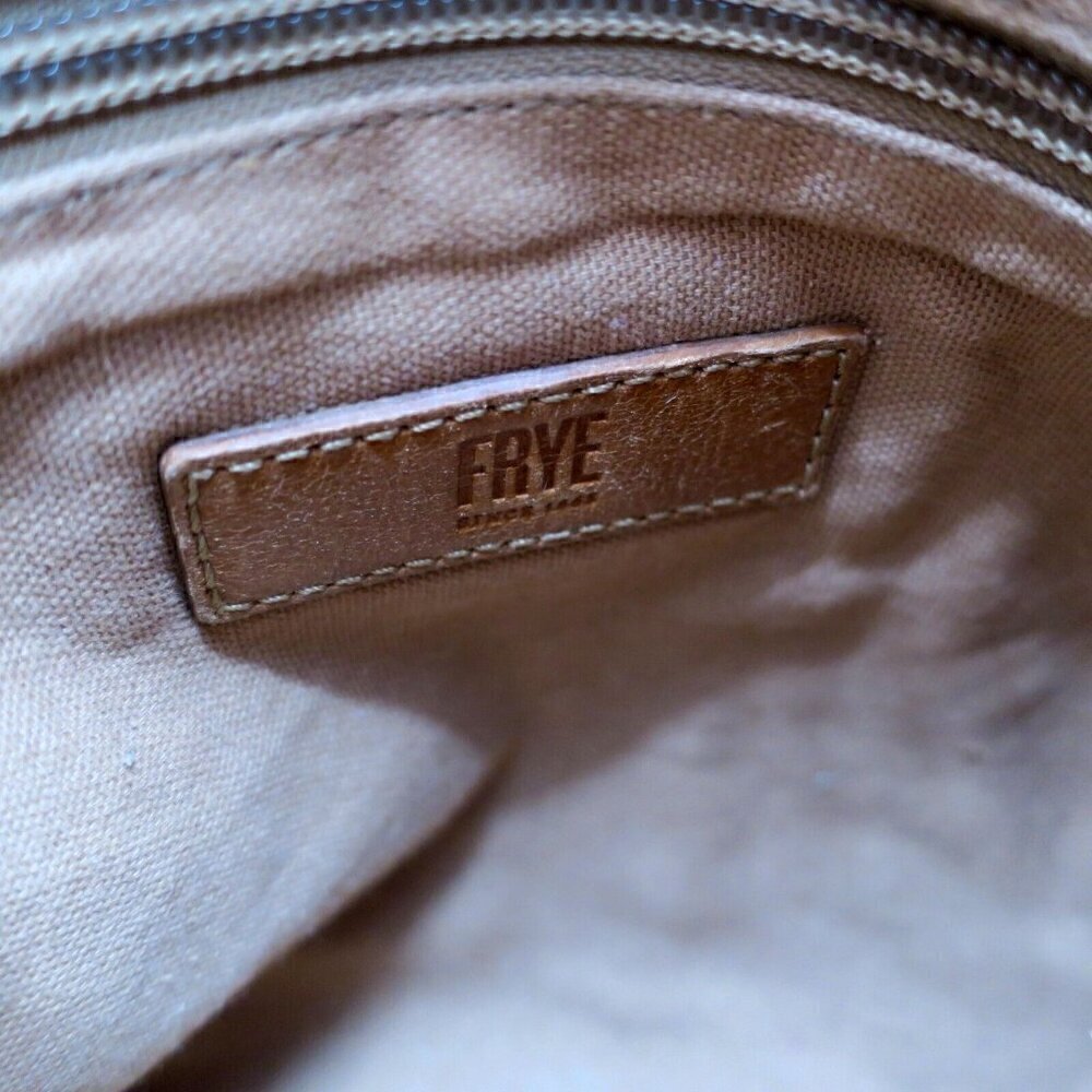 Frye Melissa Striped Crossbody Satchel Beige Multicolored Leather Purse - Picture 7 of 7